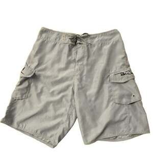 Ron Jon Surf Shop Gray Board Shorts Swim Trunks Size 31 Cargo Pocket